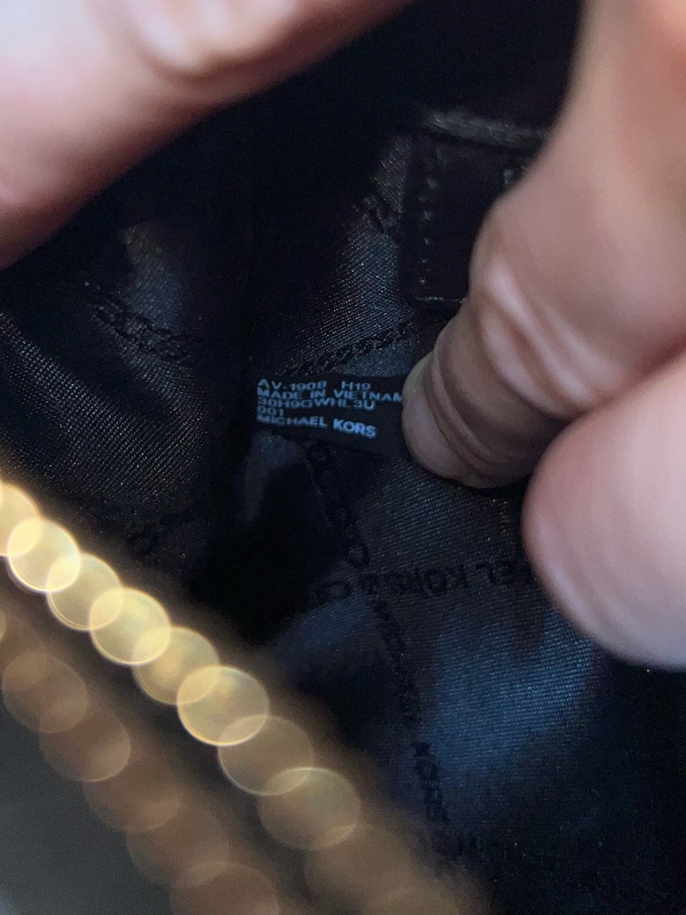 Michael Kors Whitney Black Leather Studded Grommet Chain Shoulder Crossbody Bag - Picture 14 of 14